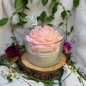 Bougie Verrine Fleur Rose - Fleur de Cerisier